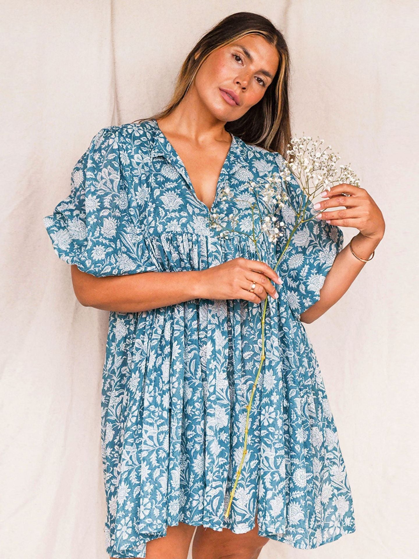 Robe décontractée ample avec lien floral Femme - RAPHYA