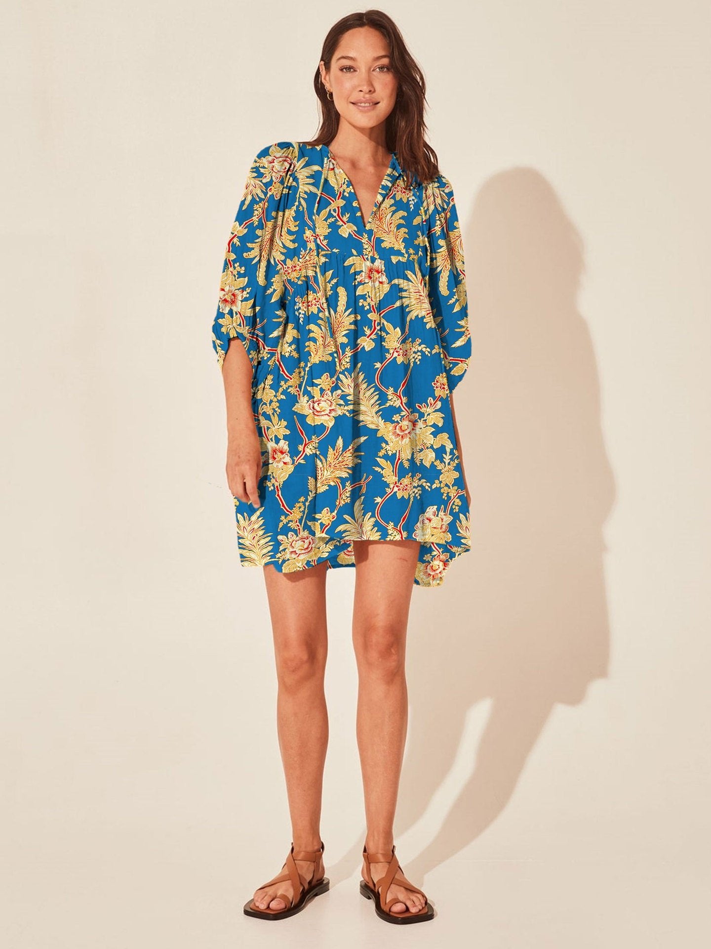 Robe décontractée ample avec lien floral Femme - RAPHYA