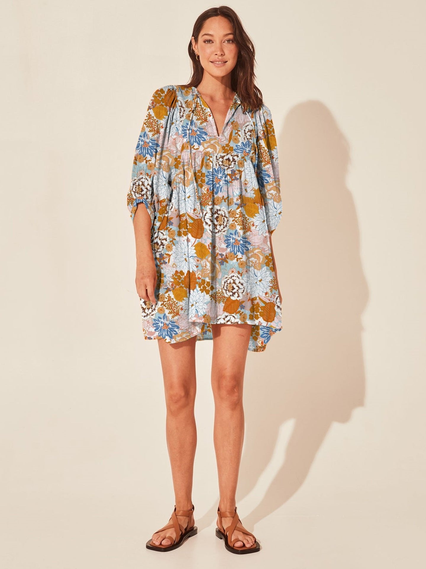 Robe décontractée ample avec lien floral Femme - RAPHYA