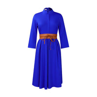 Robe élégante et tendance de couleur unie avec ceinture Femme - RAPHYA