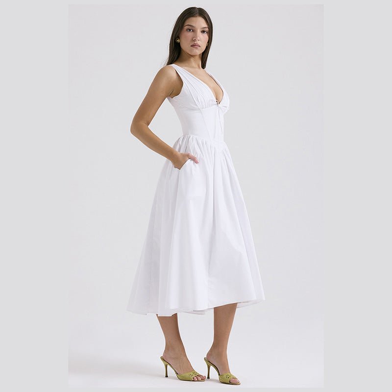 robe femme ceinturée col v Femme - RAPHYA