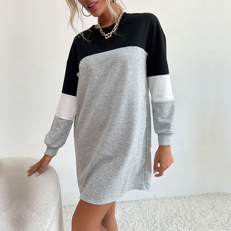 Robe sweat color block à manches longues Femme - RAPHYA