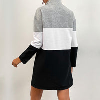 Robe sweat contrastée à manches longues Femme - RAPHYA