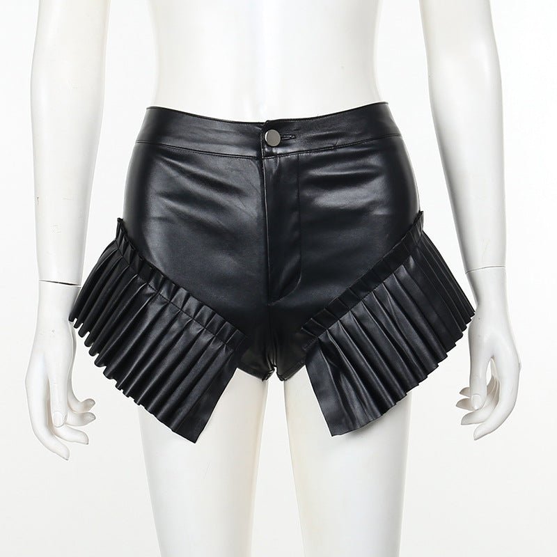 Short à volants en cuir Femme - RAPHYA