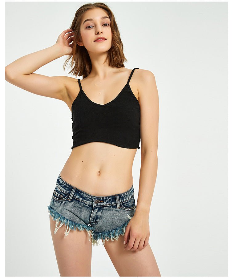 Short de plage short en jean sexy taille basse Femme - RAPHYA