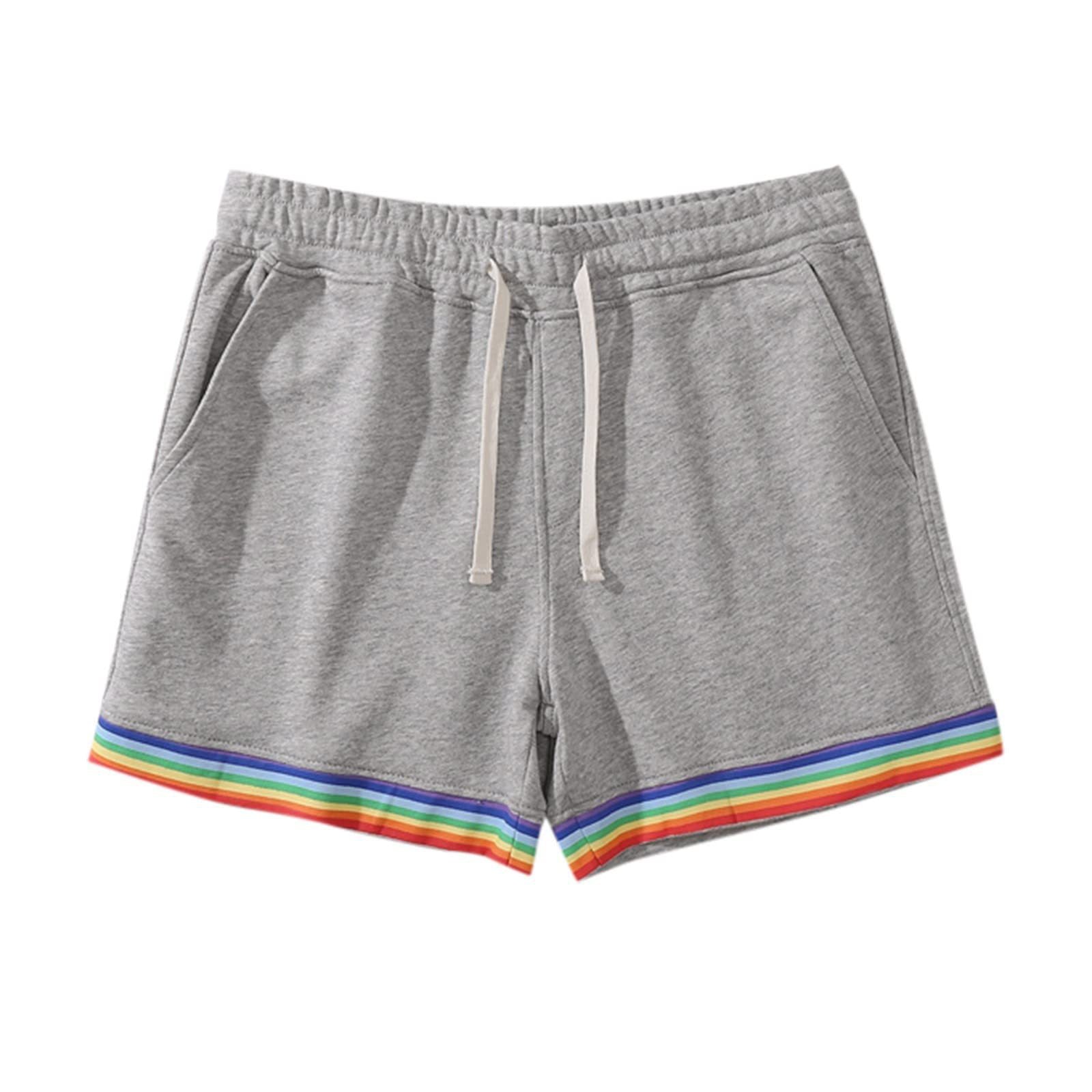 Short de survêtement en coton imprimé arc-en-ciel Homme - RAPHYA