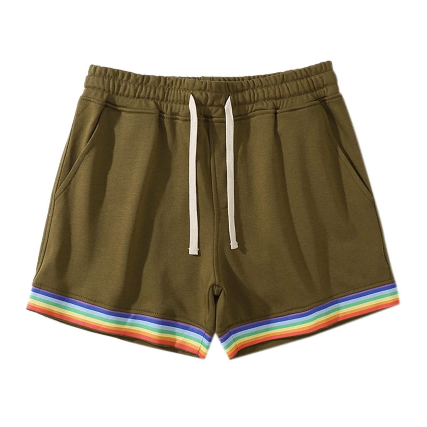 Short de survêtement en coton imprimé arc-en-ciel Homme - RAPHYA