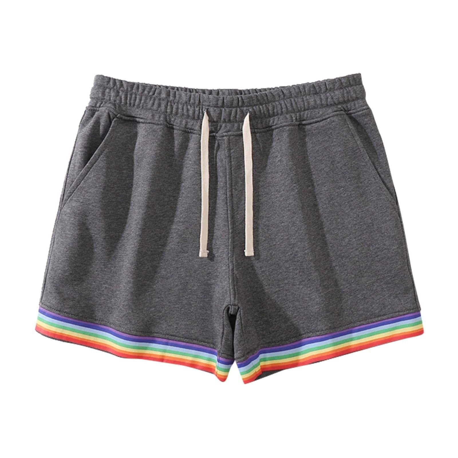 Short de survêtement en coton imprimé arc-en-ciel Homme - RAPHYA