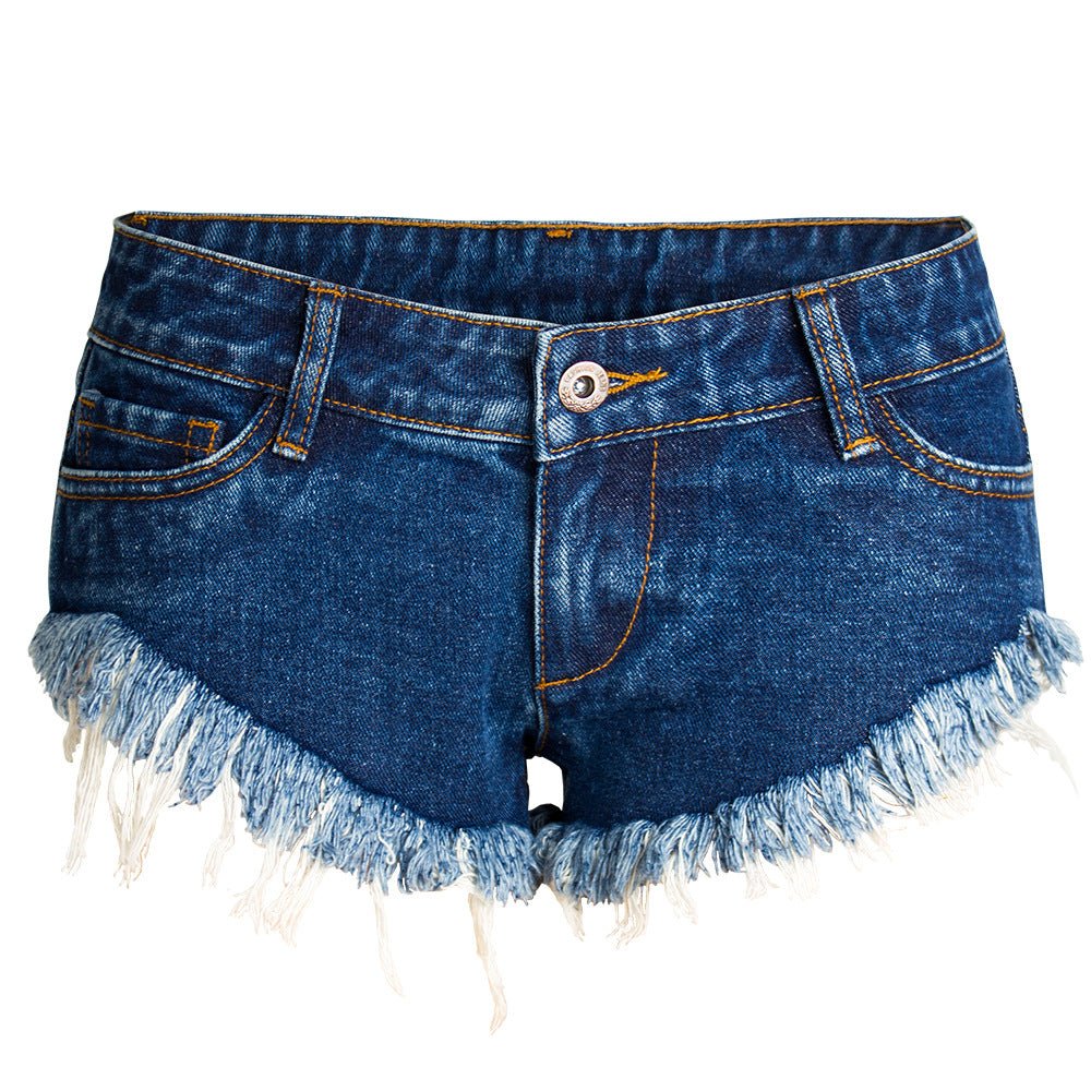 Short en jean sexy à bords bruts Femme - RAPHYA