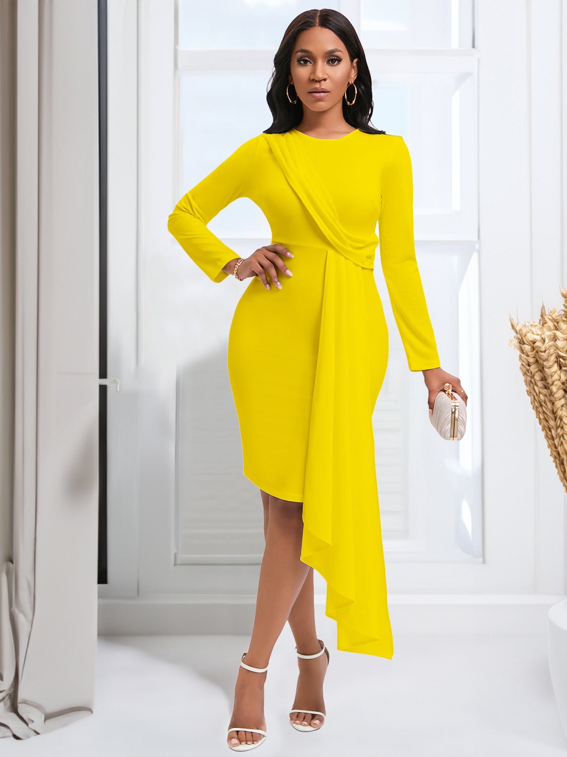 Socialite Élégante OL Jupe Crayon Robe Grande Taille Femme - RAPHYA