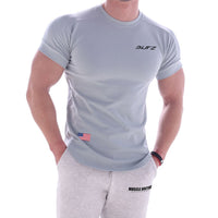 T-shirt de sport manches courtes coton couleur unie col rond imprimé Homme - RAPHYA