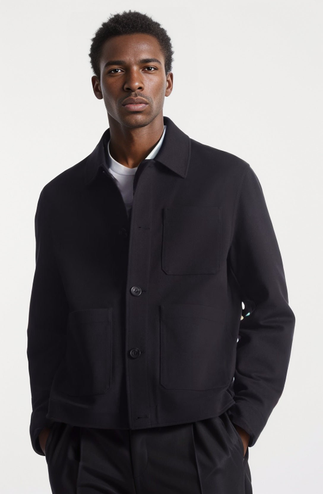 Veste décontractée de couleur unie, veste à revers simple boutonnage, printemps et automne Homme - RAPHYA