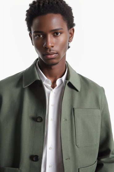 Veste décontractée de couleur unie, veste à revers simple boutonnage, printemps et automne Homme - RAPHYA