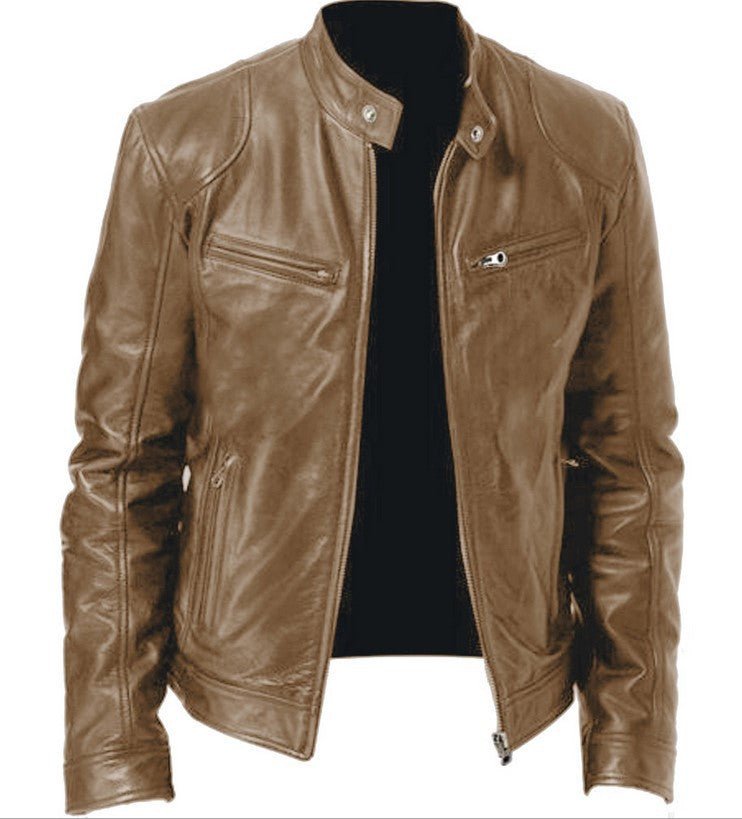 Veste en cuir zippée multipoches Homme - RAPHYA