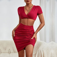 Ensemble deux pièces jupe slim rouge sexy Femme - RAPHYA