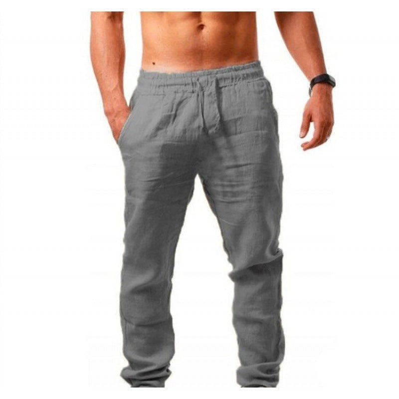 Pantalon décontracté respirant en coton et lin pour homme - RAPHYA