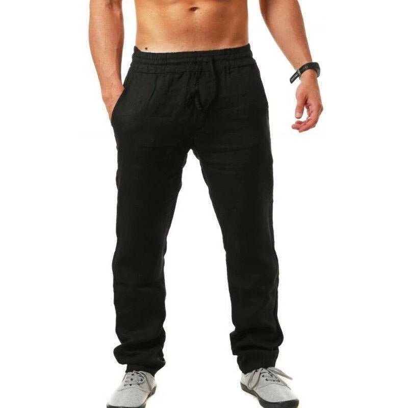 Pantalon décontracté respirant en coton et lin pour homme - RAPHYA