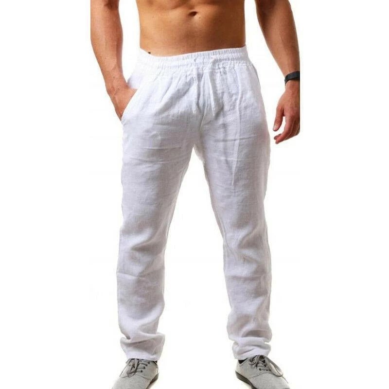 Pantalon décontracté respirant en coton et lin pour homme - RAPHYA