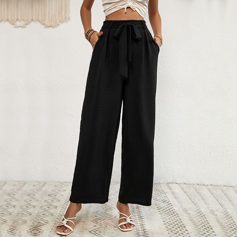 Pantalon large noir décontracté Femme - RAPHYA